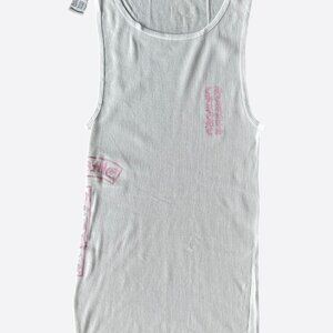 Chrome Hearts White & Pink T-Bar Logo Tank Top